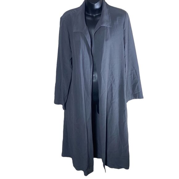 Eileen fisher long line cardigan jacket crinkle gray tencel lyocell small - Picture 1 of 7